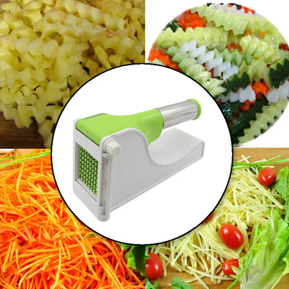 Virgin Plastic French Fry Chipser | Potato Slicer with Container for Home Kitchen
