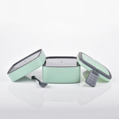 Green Double-Layer Portable Lunch Box | Stackable Lunch Box with Handle & Spoon for Office, School & Travel
