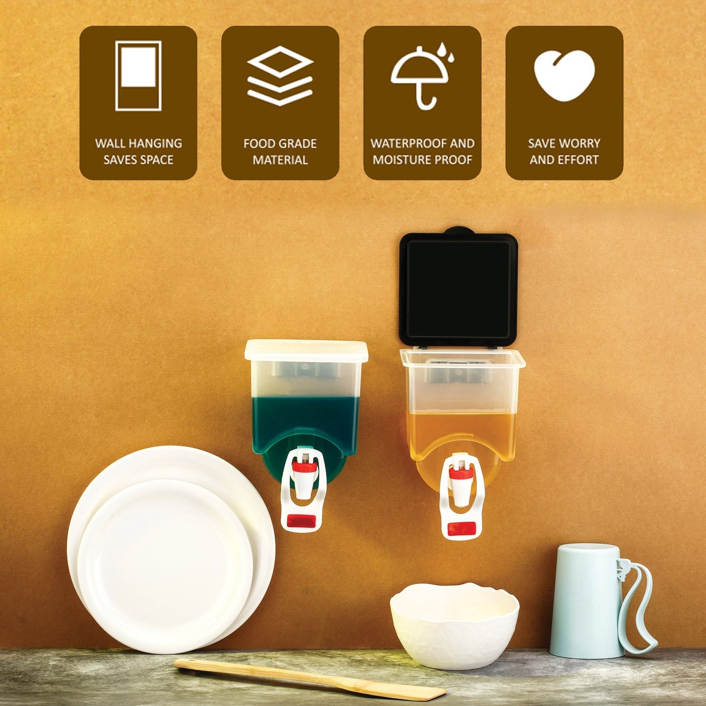 Wall Mounted Oil Dispenser Bottle (1100ml) | Leak-Proof Kitchen Oil Container