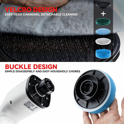 7-in-1 Electric Spin Scrubber Cleaning Brush With Extension Handle (1 Set)