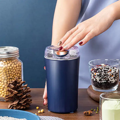 Portable 4-Blade Mini Grinder & Blender | Rechargeable Juicer for Home & Office