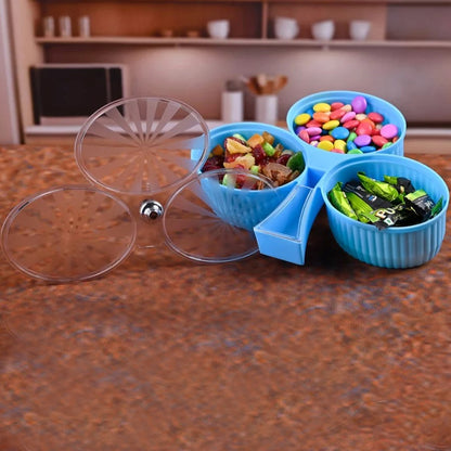 Premium 3-Compartment Revolving Dry Fruit Box | Stylish Dry Fruit Storage Box for Home & Gift Use