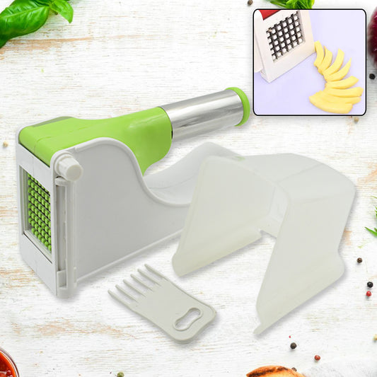 Virgin Plastic French Fry Chipser | Potato Slicer with Container for Home Kitchen