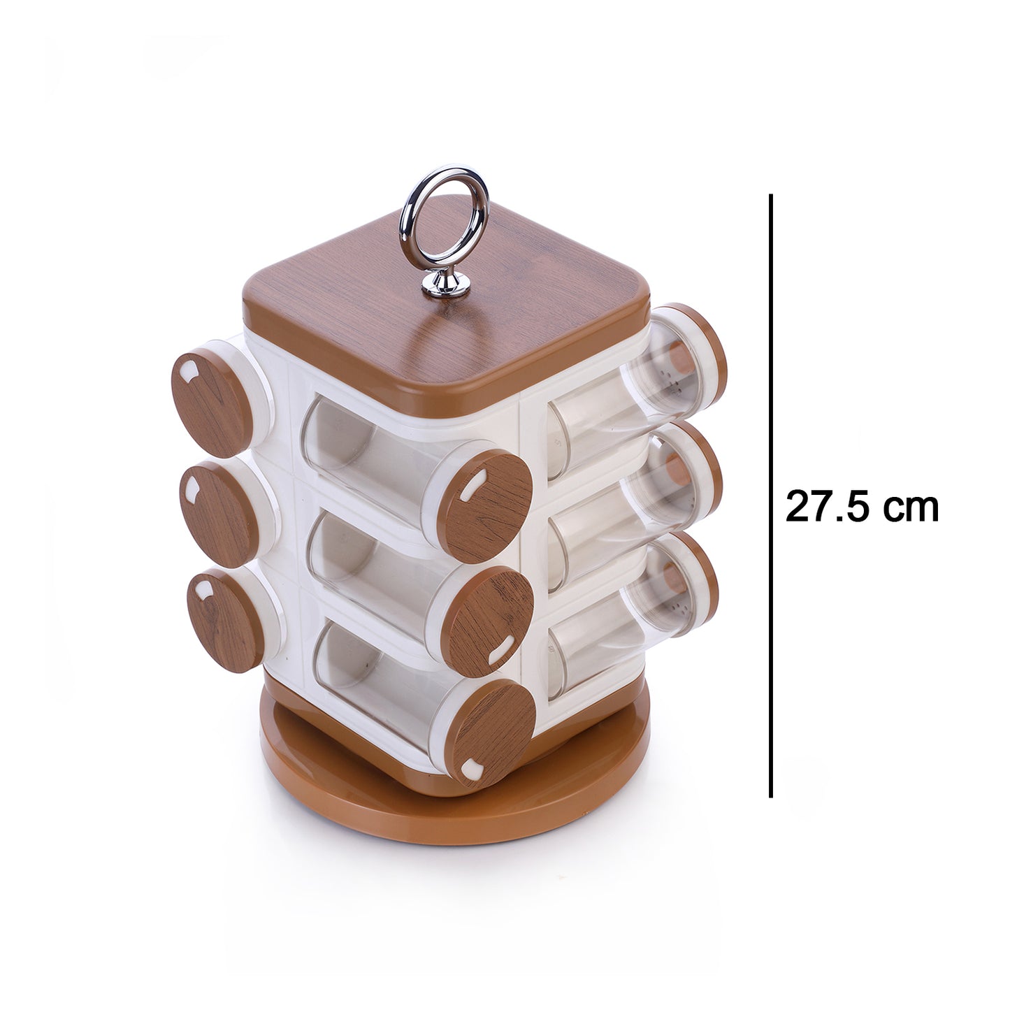 Ganesh 12-Jar Revolving Spice Rack | Masala Box Organizer for Kitchen